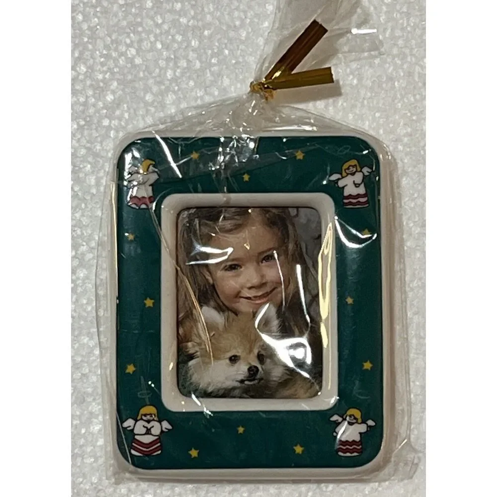 Christmas Angels & Bears Mini Magnetic‎ Ceramic Picture / Photo Frame - 3 Set